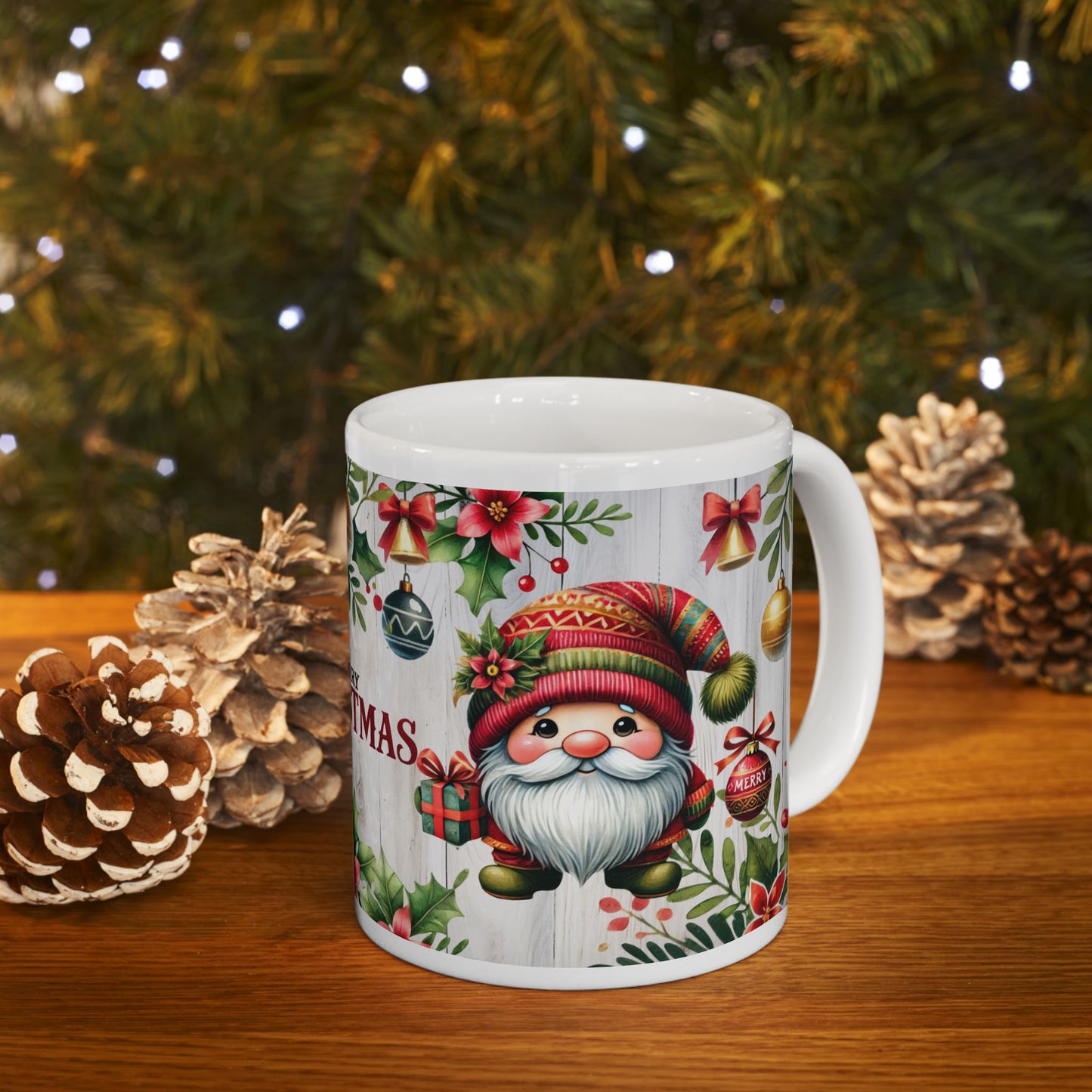 Merry Christmas Santa Gnome Mug