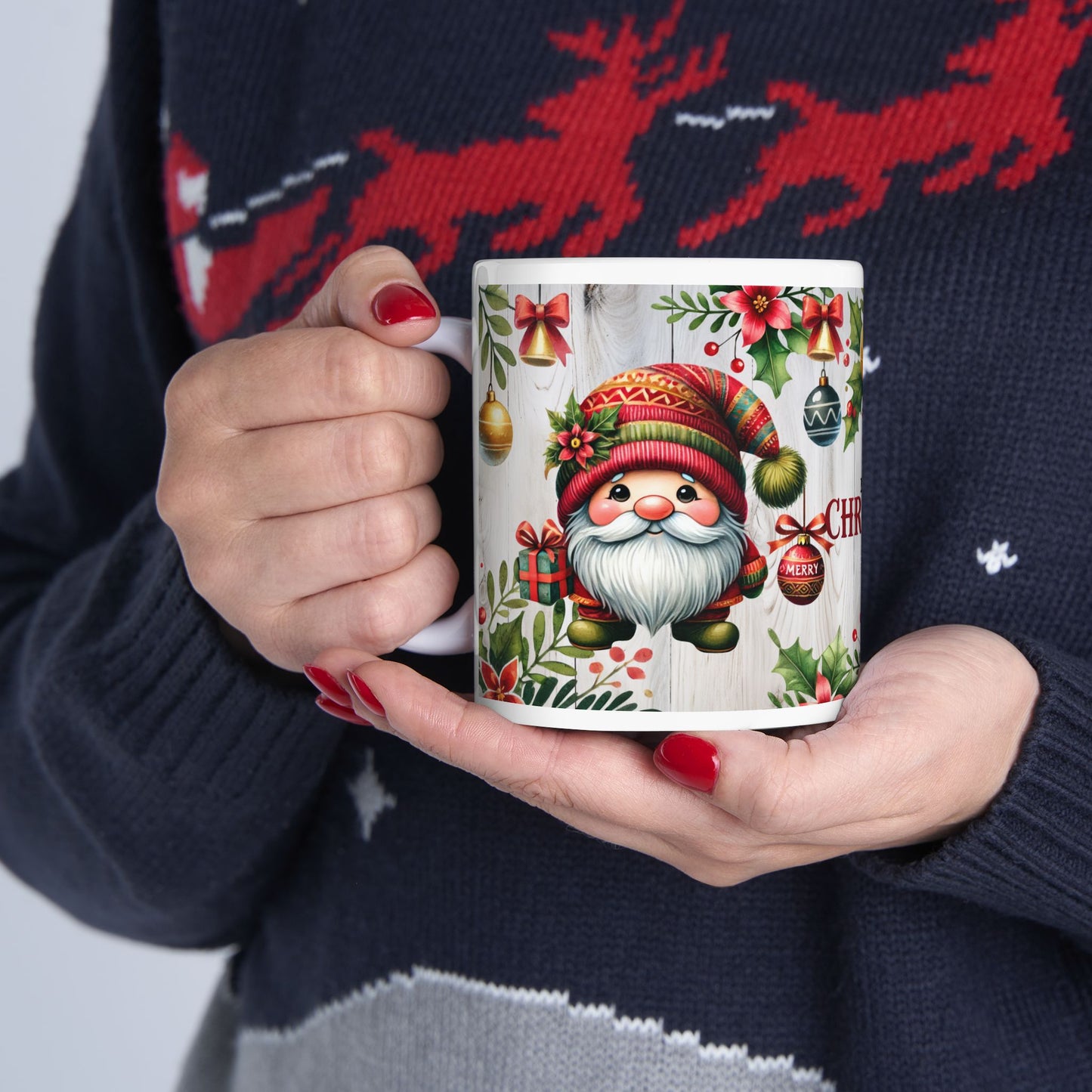 Merry Christmas Santa Gnome Mug